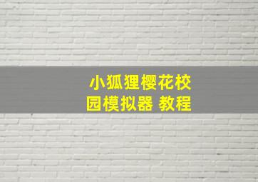 小狐狸樱花校园模拟器 教程